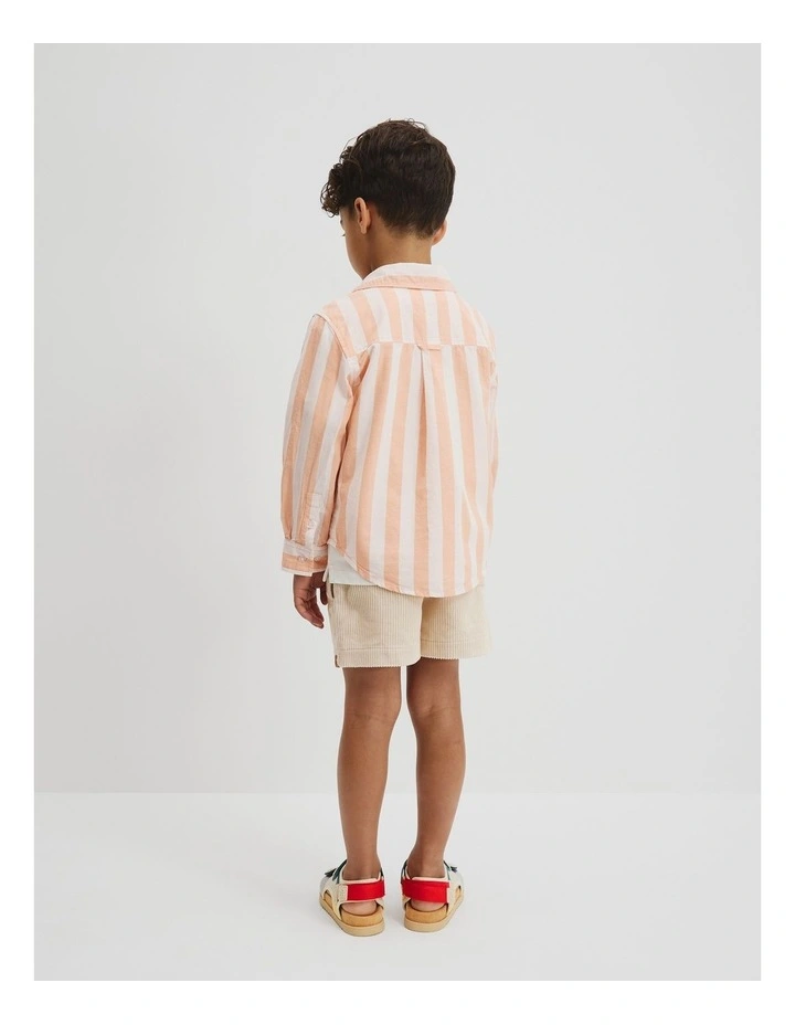 Organically Grown Cotton Blend Shirt in Papaya Stripe image 3