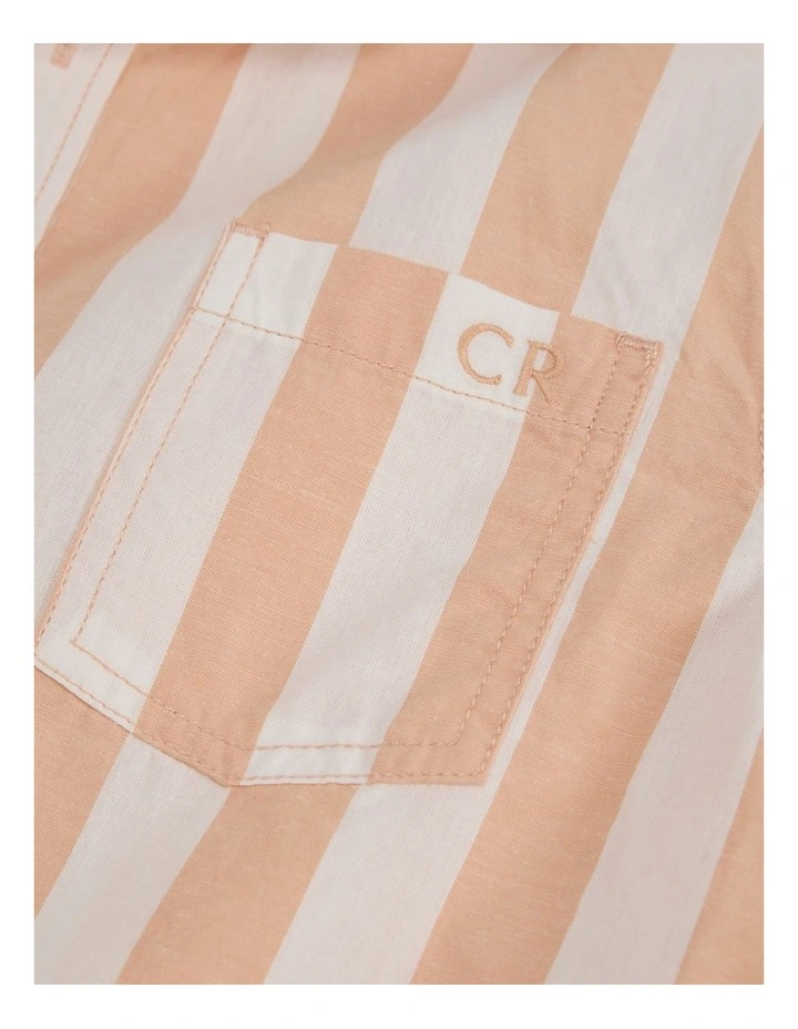 Organically Grown Cotton Blend Shirt in Papaya Stripe image 5
