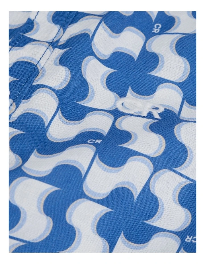 Wavy Geometric Shirt in Marine image 2