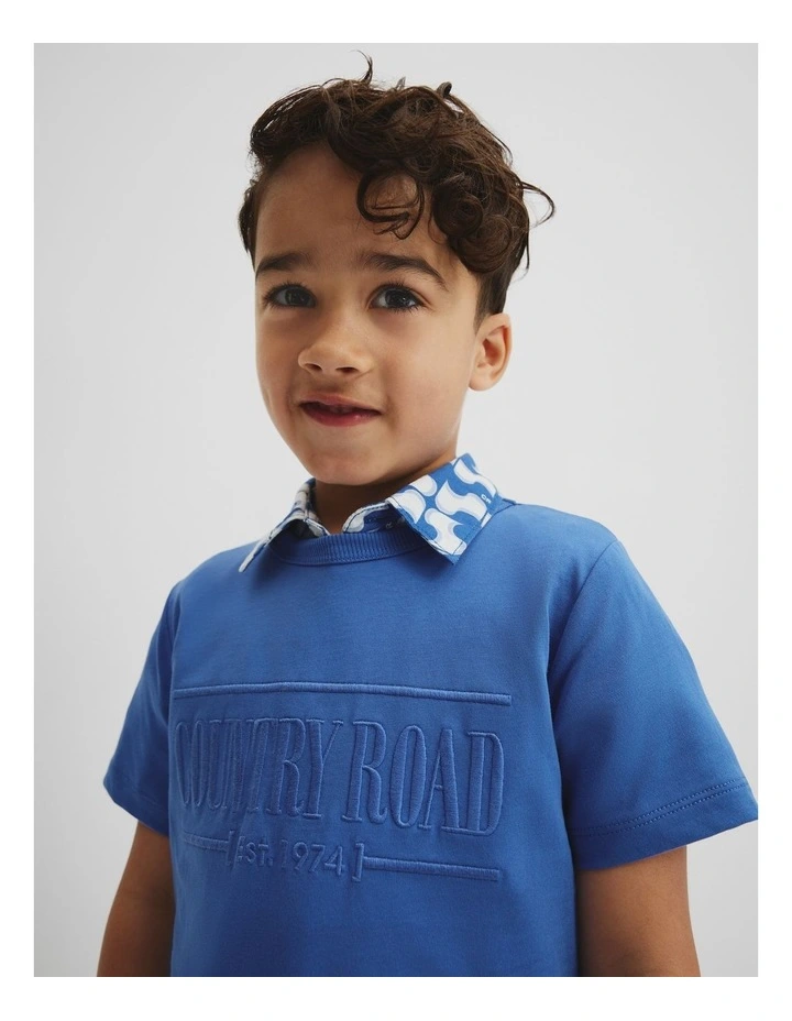 Verified Australian Cotton Heritage T-shirt in Marine image 2