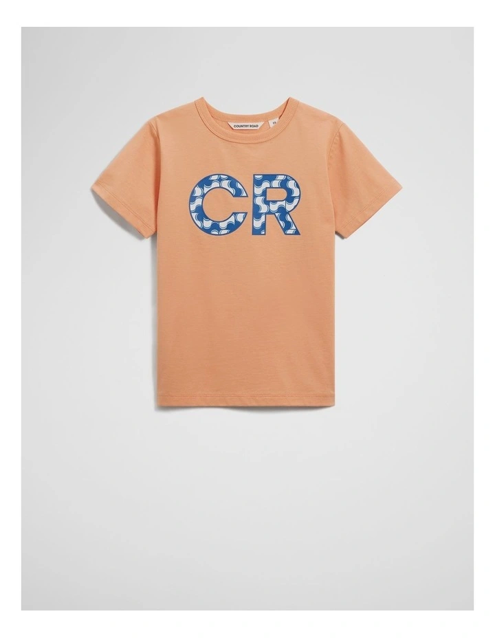 Organic Country Road Logo T-Shirt in Papaya image 1