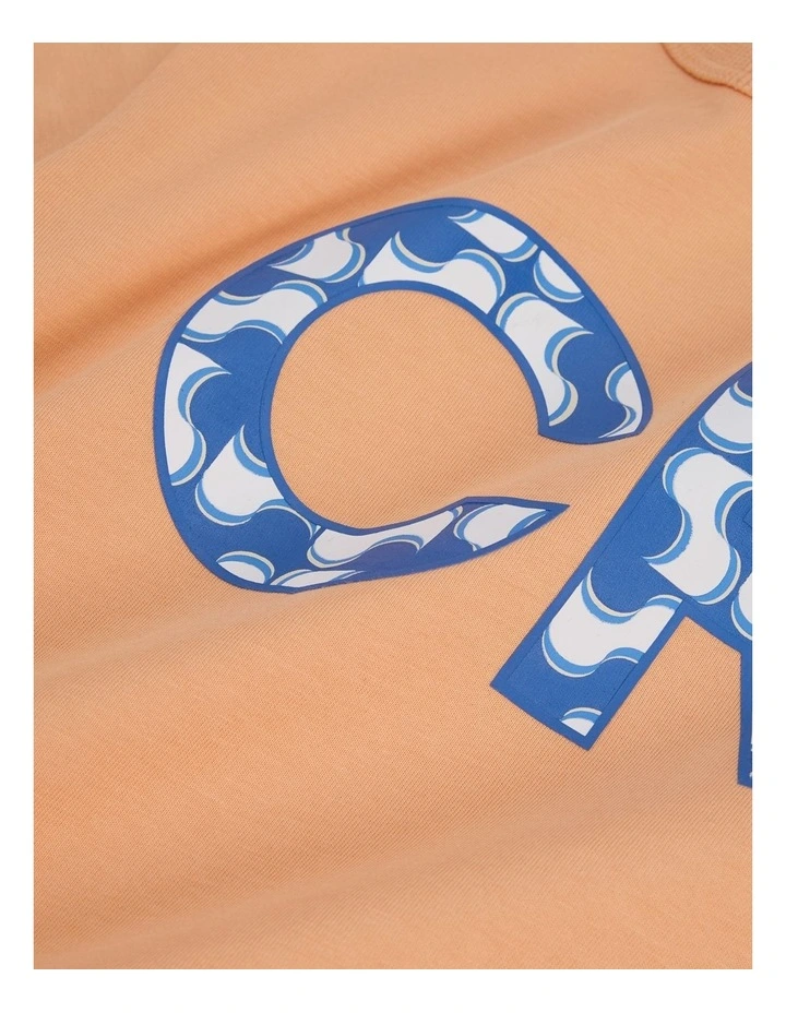 Organic Country Road Logo T-Shirt in Papaya image 2