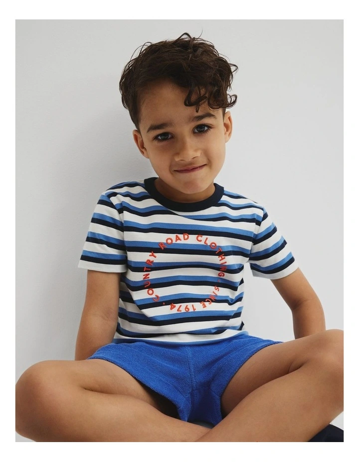 CR Circle Logo T-Shirt in Marine Stripe image 2