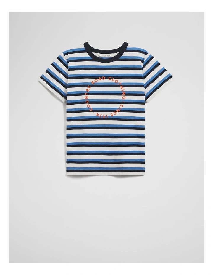CR Circle Logo T-Shirt in Marine Stripe image 4