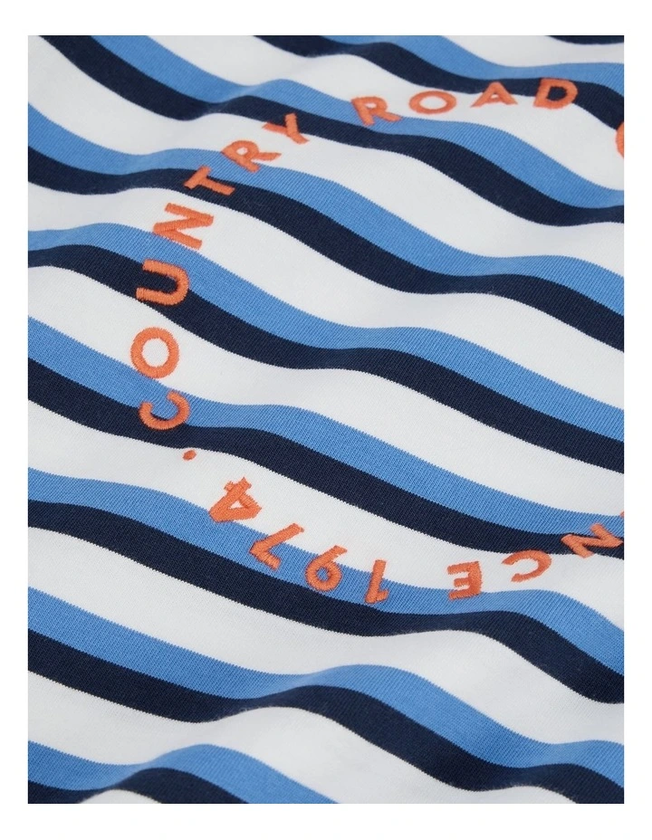 CR Circle Logo T-Shirt in Marine Stripe image 5