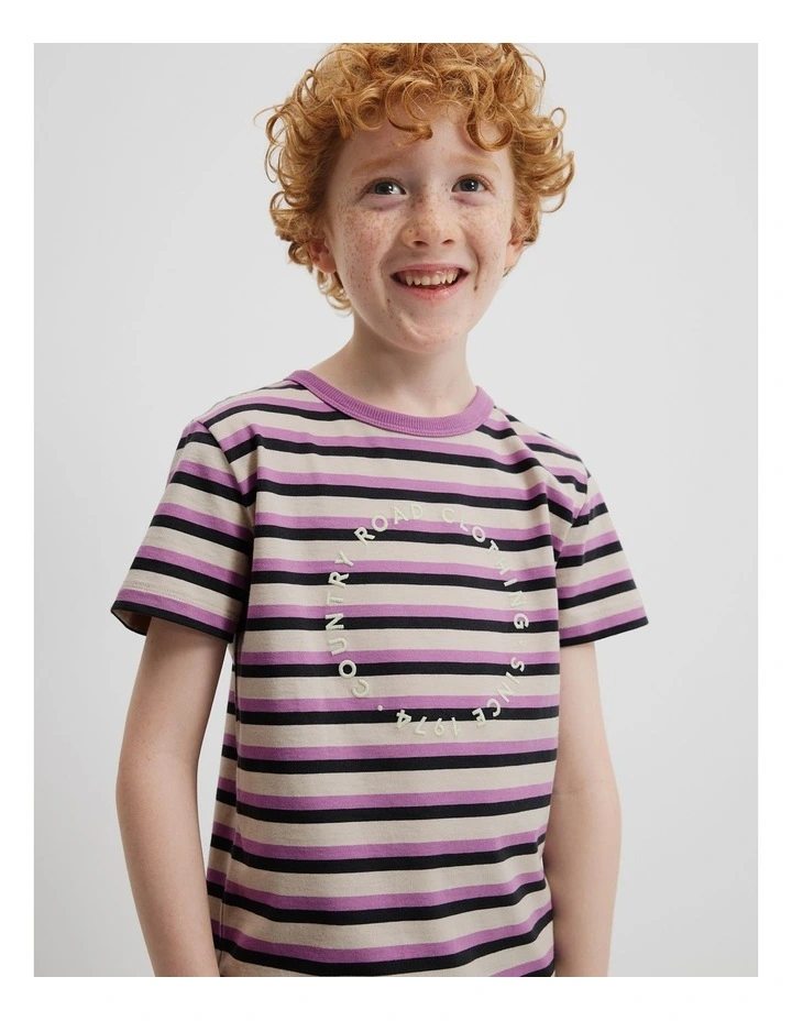 Organic Cotton Striped Shirt GOTS - Brown stripe main image 0