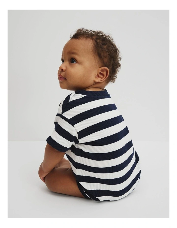 Organic Oversized T-Shirt Bodysuit in Navy image 3