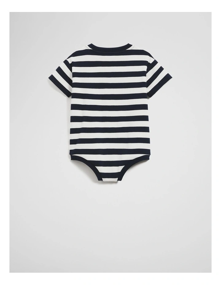Organic Oversized T-Shirt Bodysuit in Navy image 6