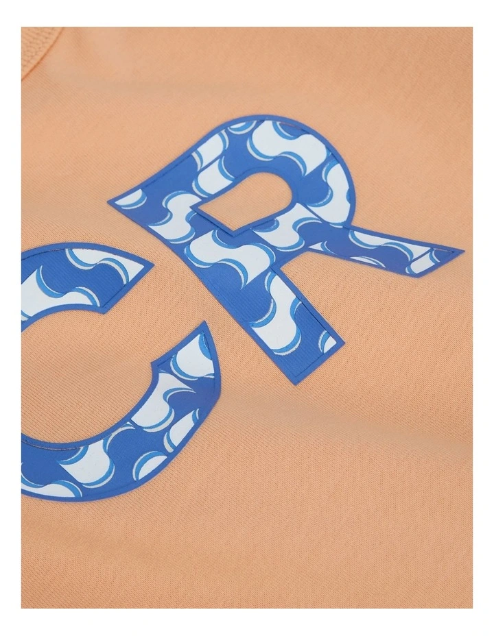 Gots-certified Organic Cr Logo T-shirt in Papaya image 2