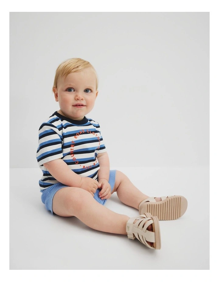 Country Road Circle Logo T-Shirt in Marine Stripe image 1