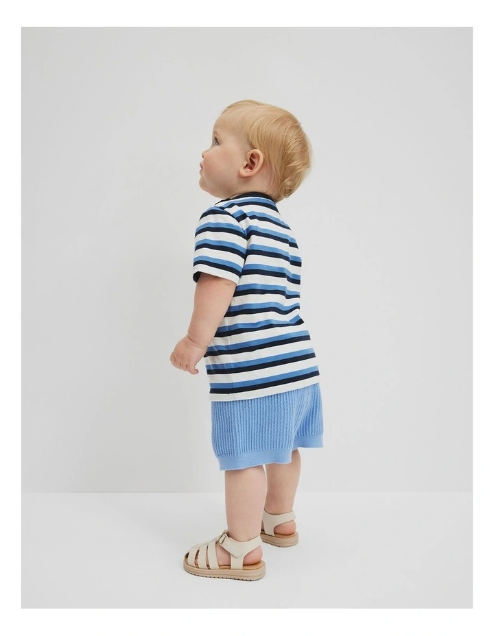 Country Road Circle Logo T-Shirt in Marine Stripe image 3