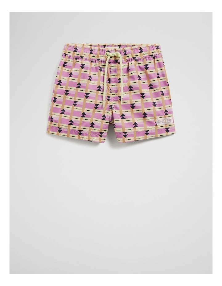 Recycled Blend Cut-Up Geometric Boardshort in Multi Print image 1