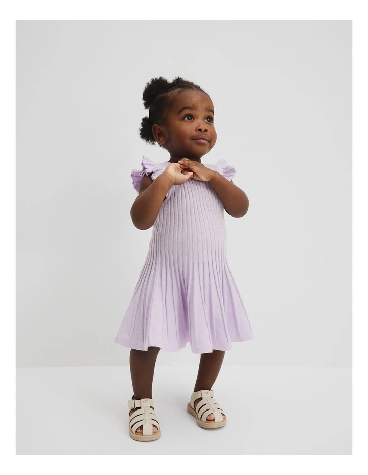 Organically Grown Cotton Blend Metallic Knit Dress in Lilac image 1