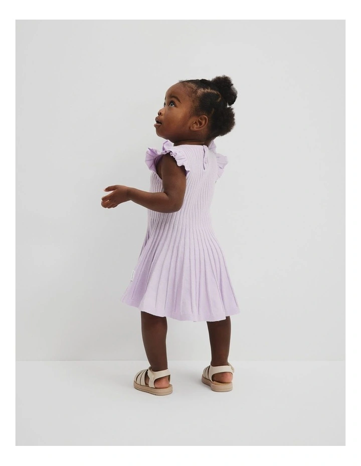 Organically Grown Cotton Blend Metallic Knit Dress in Lilac image 3