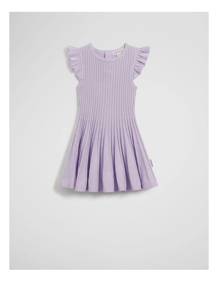 Organically Grown Cotton Blend Metallic Knit Dress in Lilac image 4