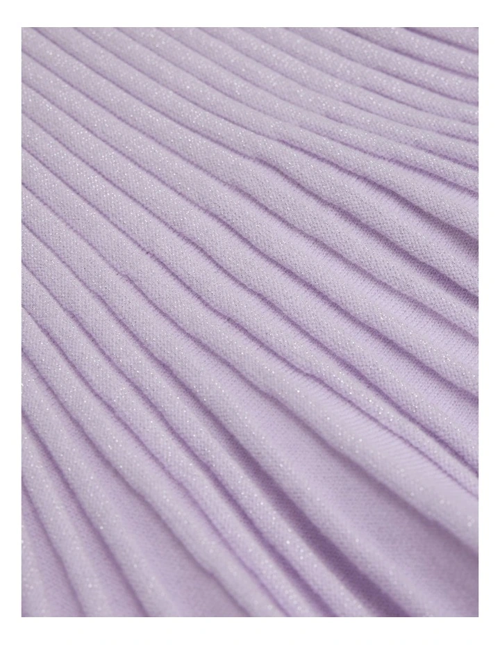 Organically Grown Cotton Blend Metallic Knit Dress in Lilac image 5