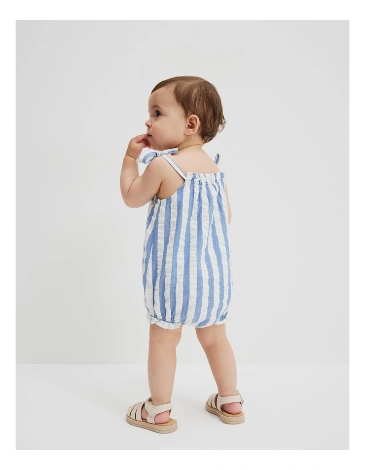 Metallic Stripe Romper in Marine Stripe image 3