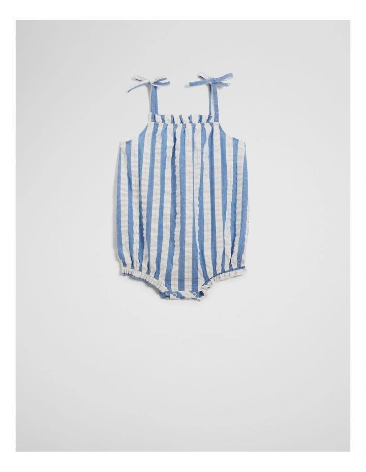Metallic Stripe Romper in Marine Stripe image 4
