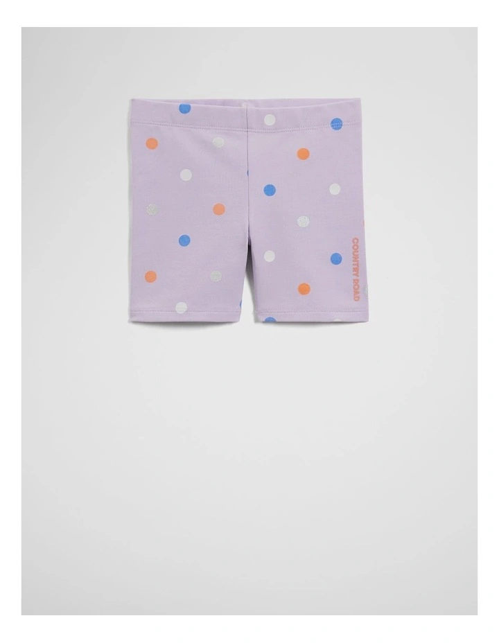 Organically Grown Cotton Blend Bike Short in Multi Spot Lilac image 1