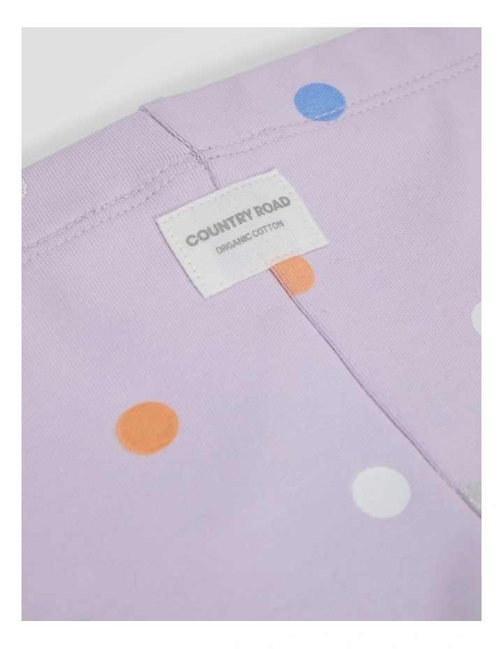 Organically Grown Cotton Blend Bike Short in Multi Spot Lilac image 2