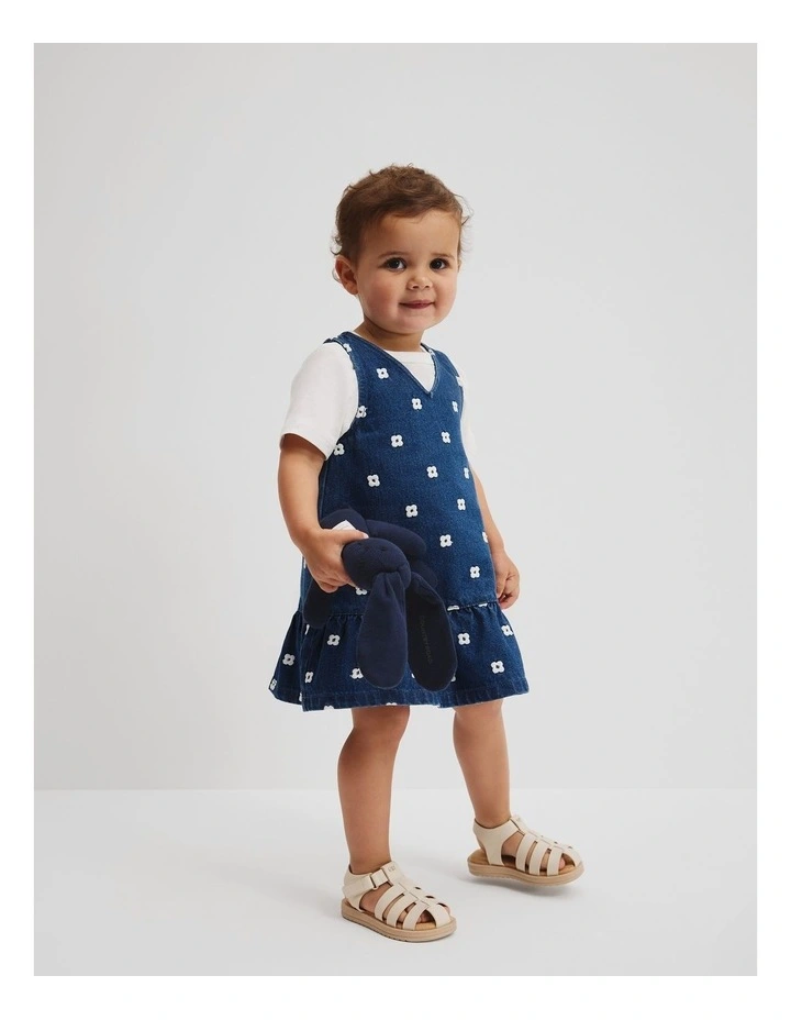 Geometric Denim Dress in Indigo image 1