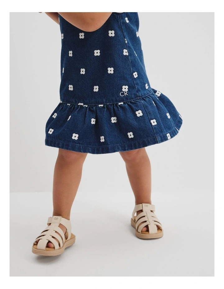 Geometric Denim Dress in Indigo image 2