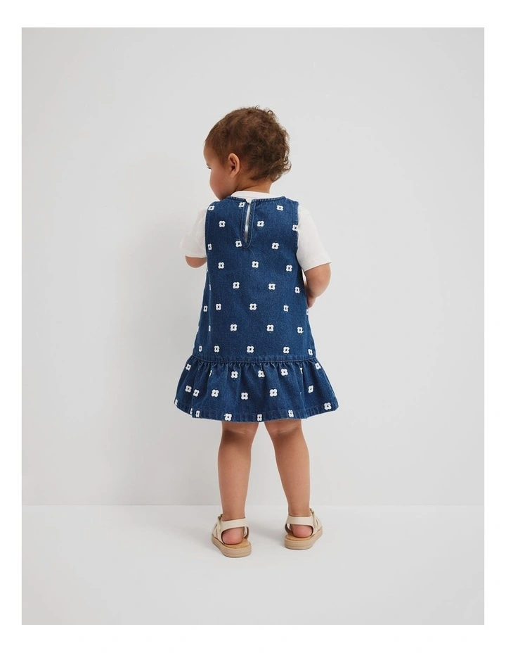 Geometric Denim Dress in Indigo image 3