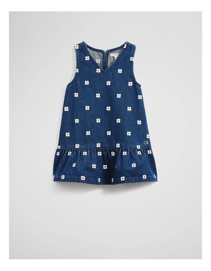 Geometric Denim Dress in Indigo image 4
