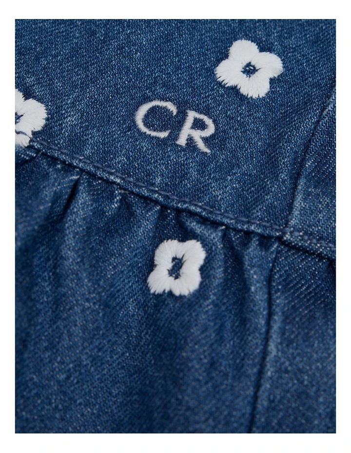 Geometric Denim Dress in Indigo image 5