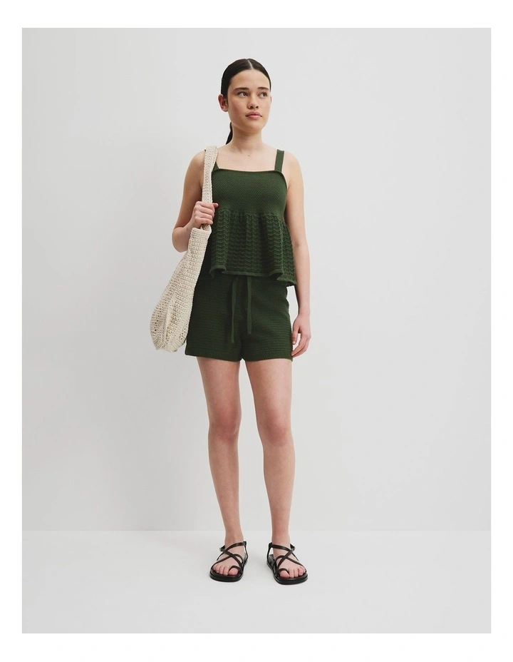 Teen Organically Grown Cotton Textured Knit Cami in 0 image 1