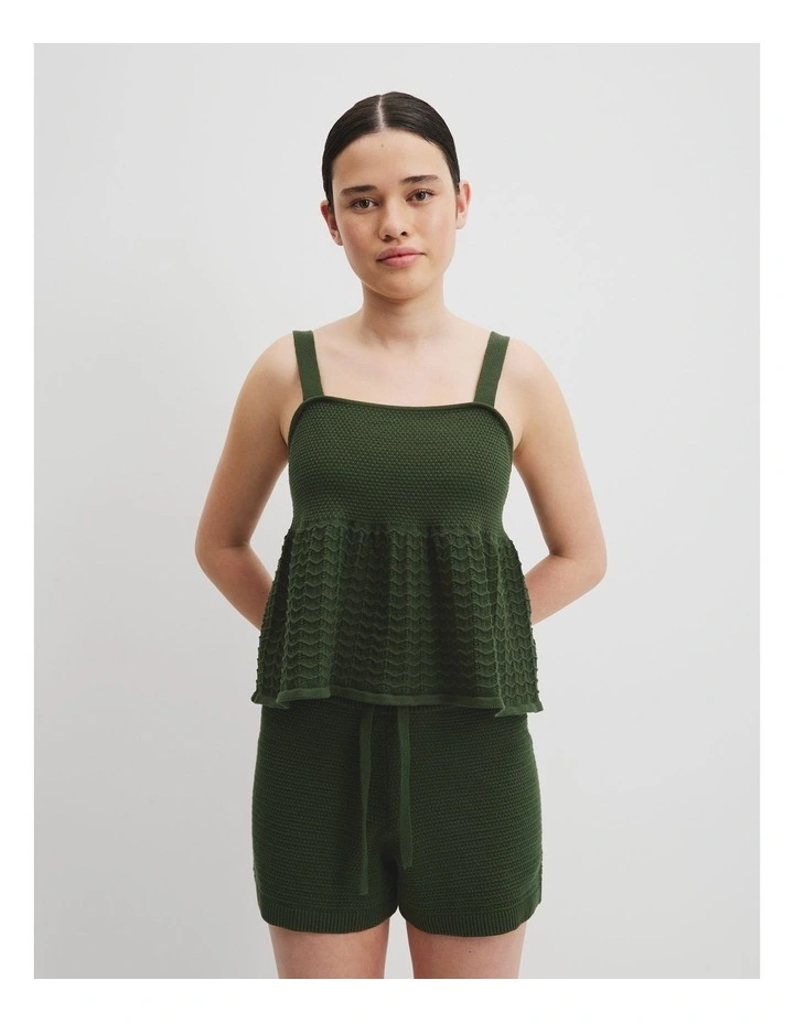 Teen Organically Grown Cotton Textured Knit Cami in 0 image 2