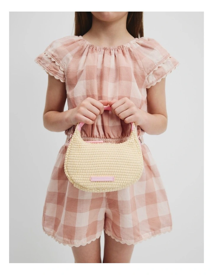 Straw Crossbody Bag in Natural image 2