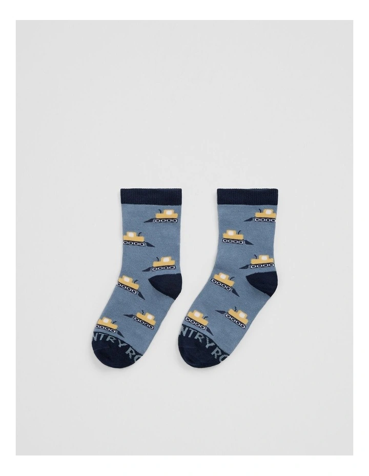 Organically Grown Cotton Blend Digger Sock in Slate Blue image 1