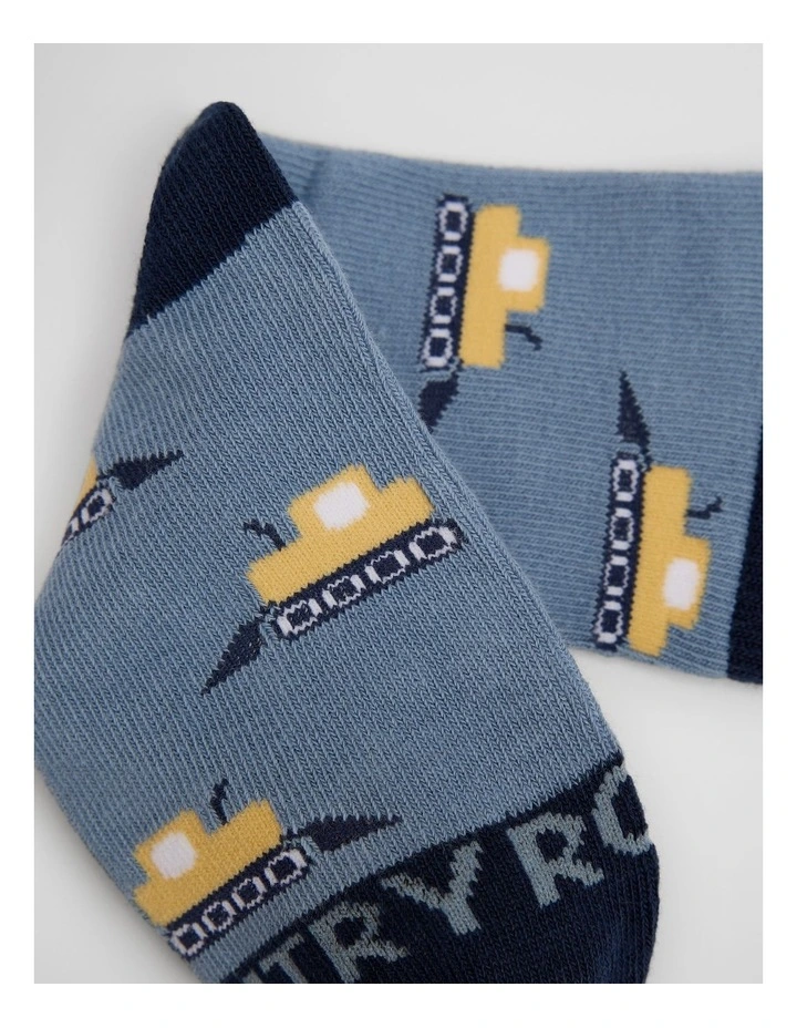 Organically Grown Cotton Blend Digger Sock in Slate Blue image 2