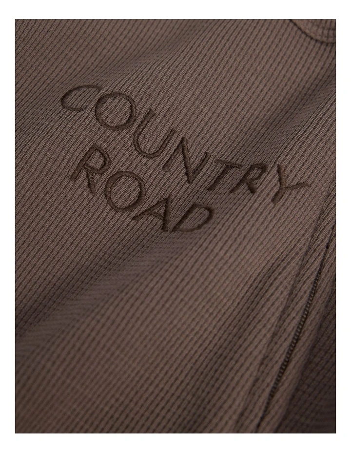 Organically Grown Cotton Waffle Jumpsuit in Chocolate image 5