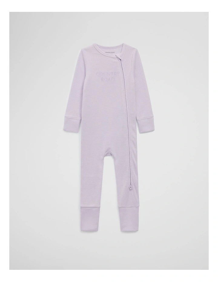 Organically Grown Cotton Waffle Jumpsuit in Lilac image 4