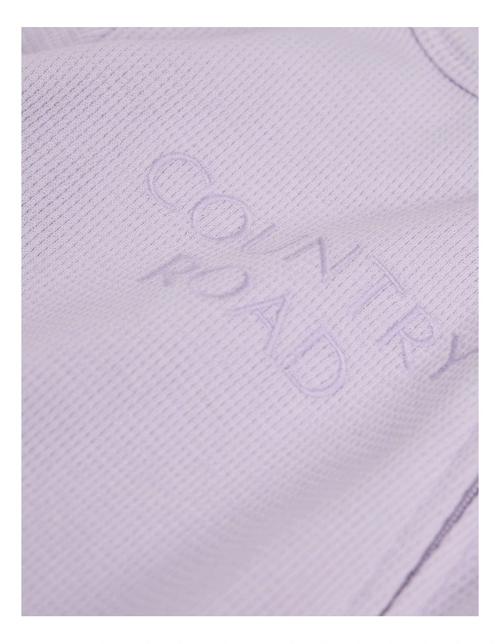 Organically Grown Cotton Waffle Jumpsuit in Lilac image 5