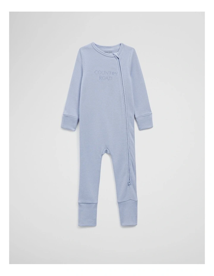 Organically Grown Cotton Waffle Jumpsuit in Bluebell image 1