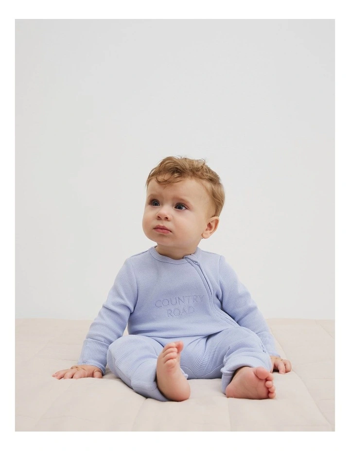 Organically Grown Cotton Waffle Jumpsuit in Bluebell image 2