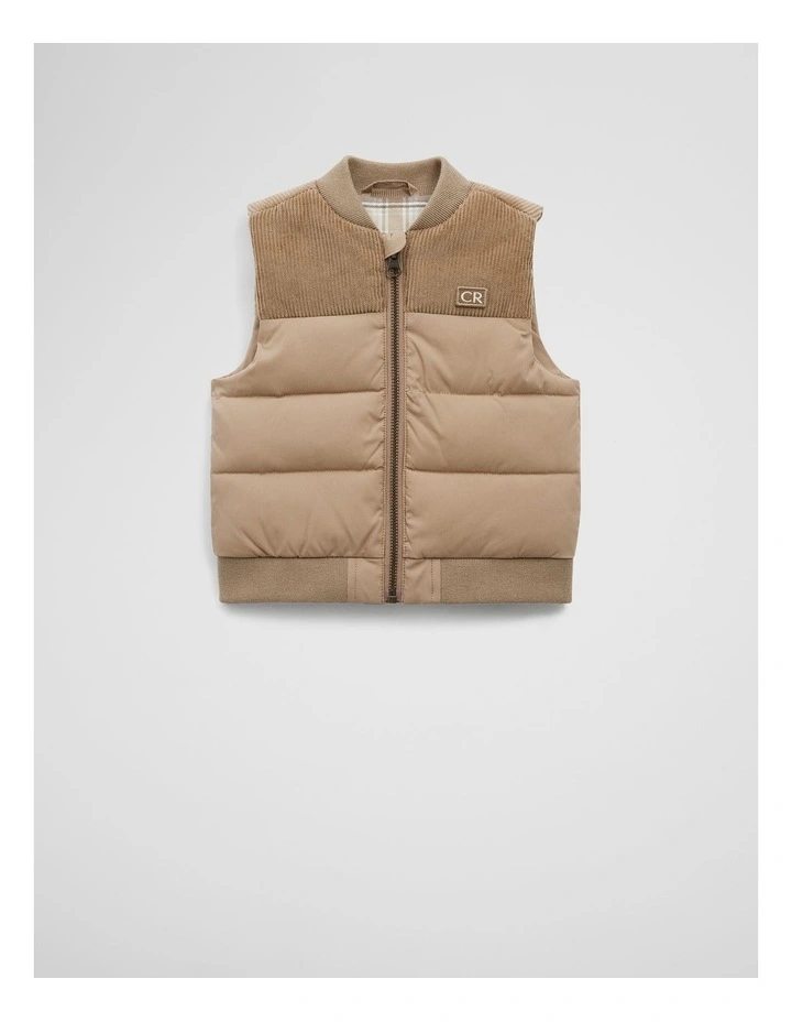 Cord Spliced Vest in Almond image 1