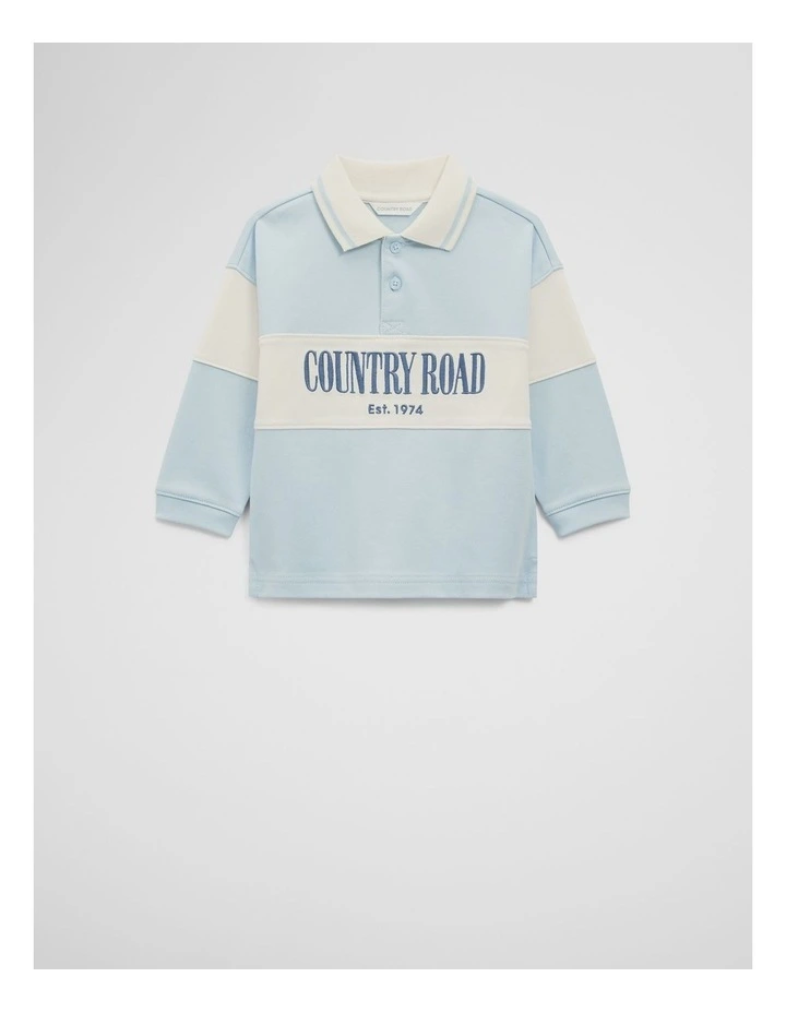 Logo Rugby T-shirt in Powder Blue image 4