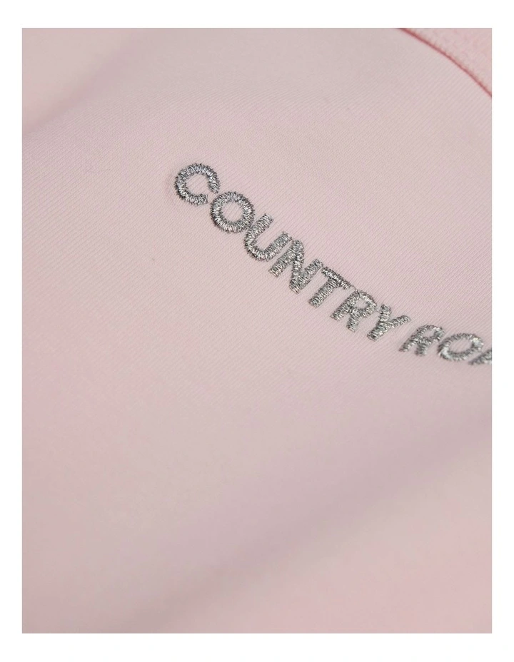 Organically Grown Cotton Frill Long Sleeve Logo Bodysuit in Mineral Pink image 3