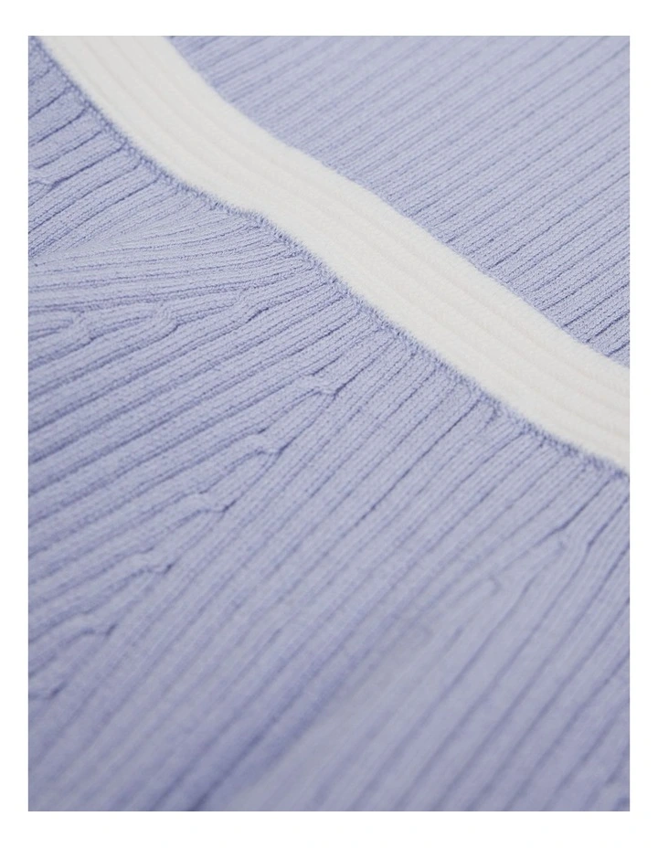 Collared Short Sleeve Knit Dress in Bluebell image 5