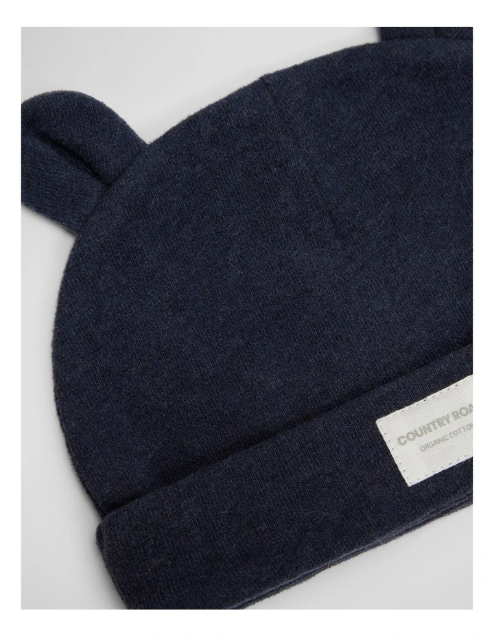 Newborn Beanie in French Navy Marle image 2