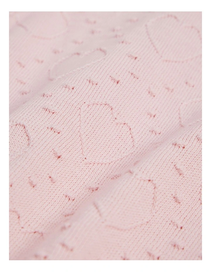 Organically Grown Cotton Pointelle Knit Pullover in Mineral Pink image 2