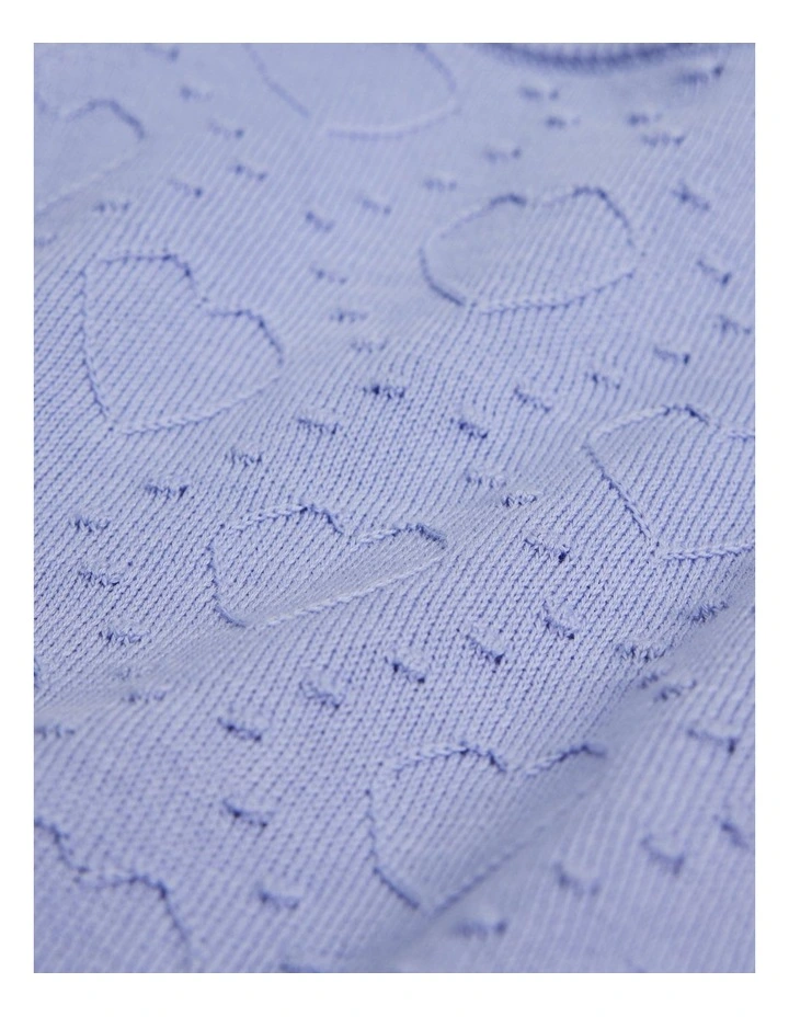 Organically Grown Cotton Pointelle Knit Pullover in Bluebell image 5