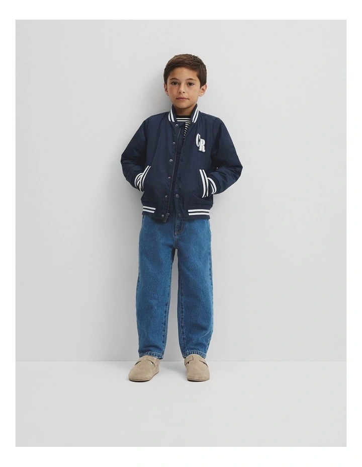 Varsity Bomber in Navy image 1