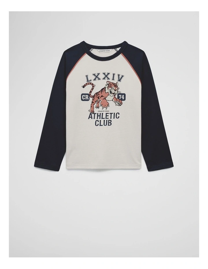 Organically Grown Cotton Athletic Club T-Shirt in Oyster image 1