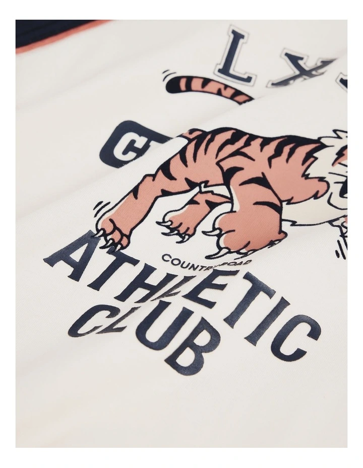 Organically Grown Cotton Athletic Club T-Shirt in Oyster image 2