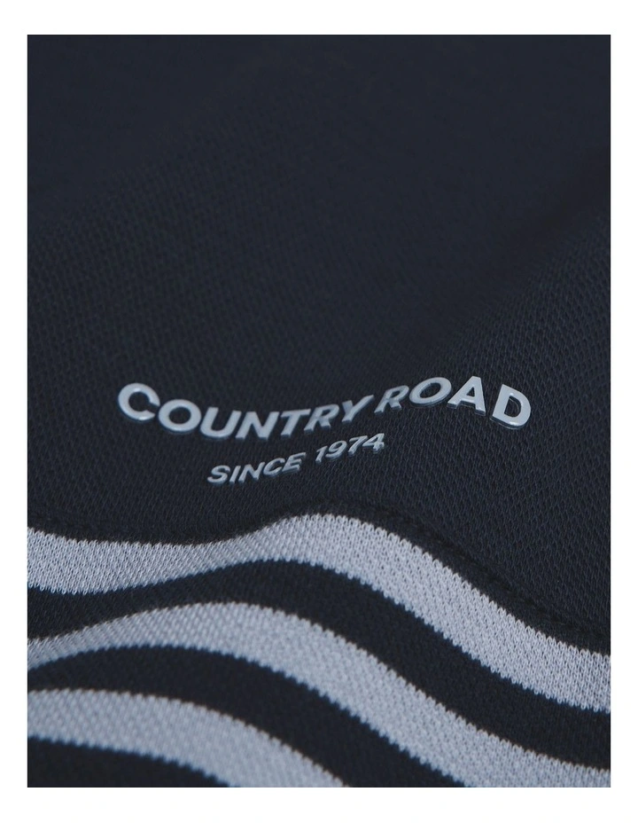 Organically Grown Cotton Block Stripe T-Shirt in Slate Blue image 5